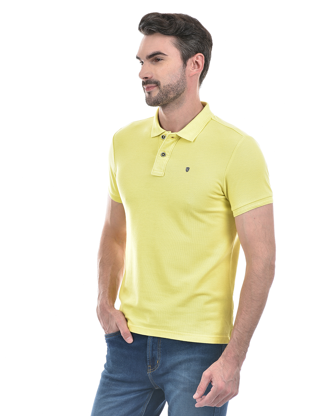 Numero Uno Men Solid Yellow T-Shirt